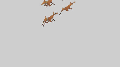 3D model Dhole running in pack model VR / AR / low-poly