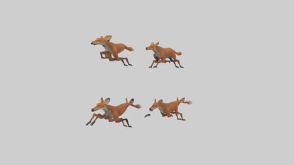 3D model Dhole running in pack model VR / AR / low-poly