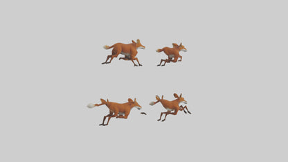 3D model Dhole running in pack model VR / AR / low-poly