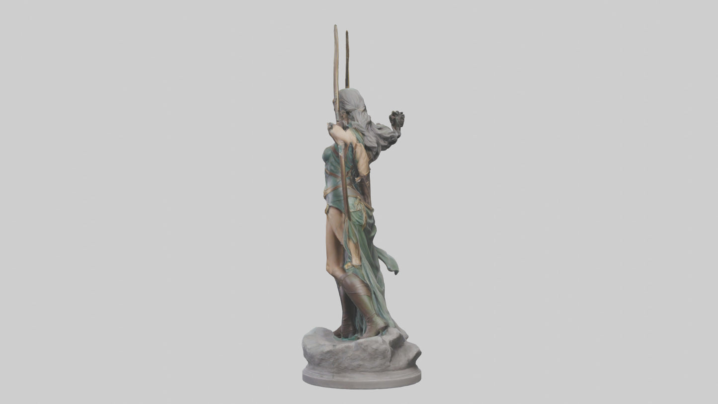 3D model Diana the Huntress statue model VR / AR / low-poly