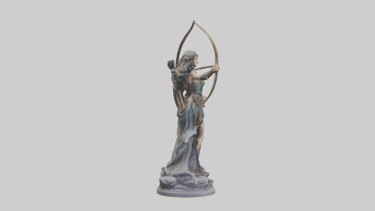 3D model Diana the Huntress statue model VR / AR / low-poly