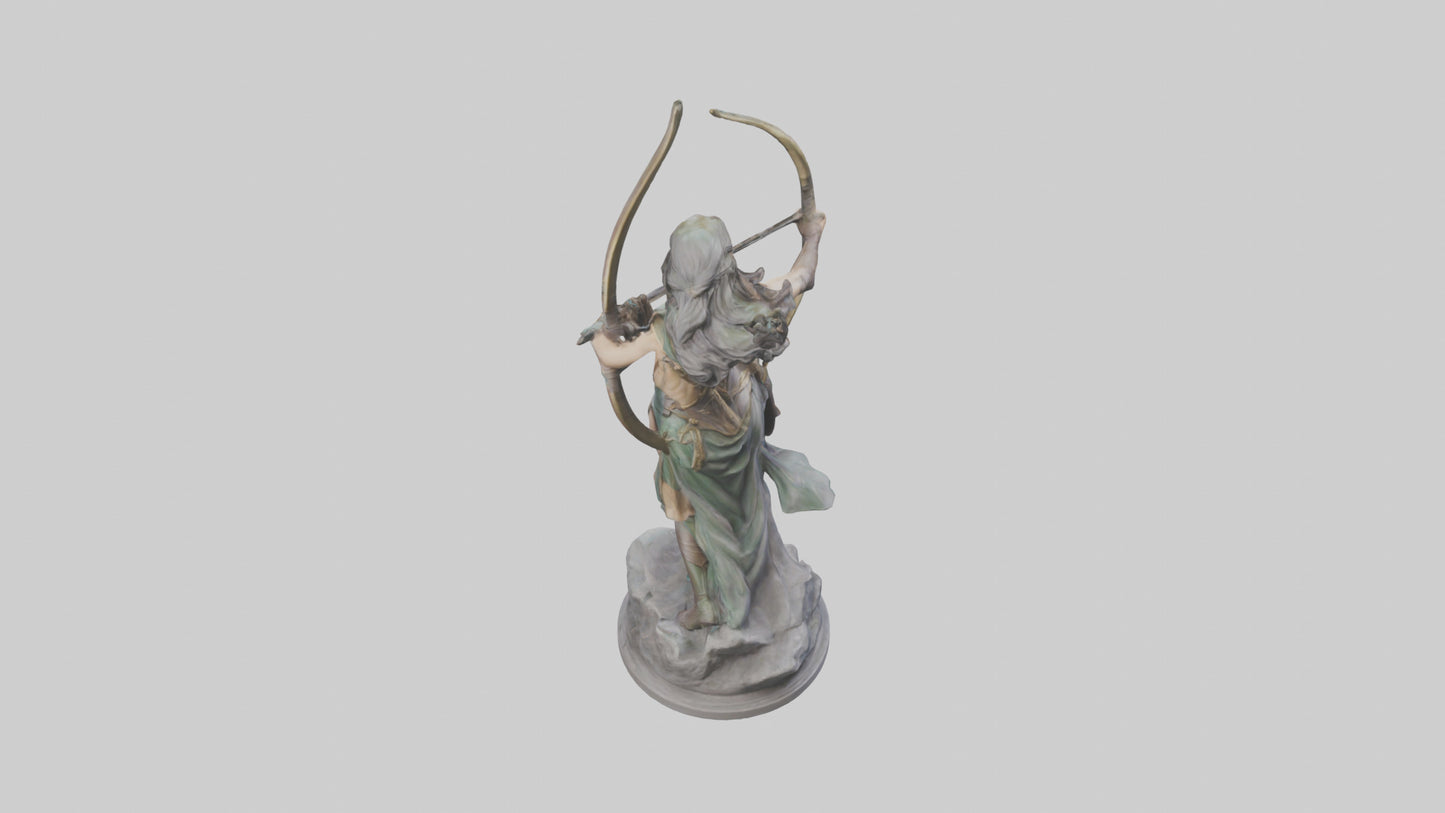 3D model Diana the Huntress statue model VR / AR / low-poly