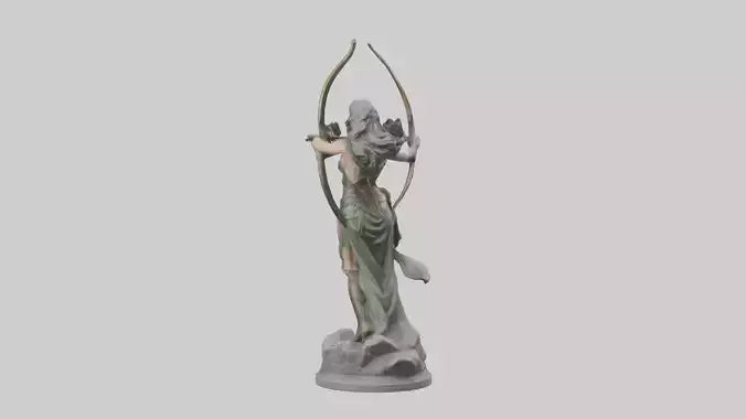 3D model Diana the Huntress statue model VR / AR / low-poly