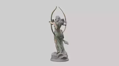 3D model Diana the Huntress statue model VR / AR / low-poly