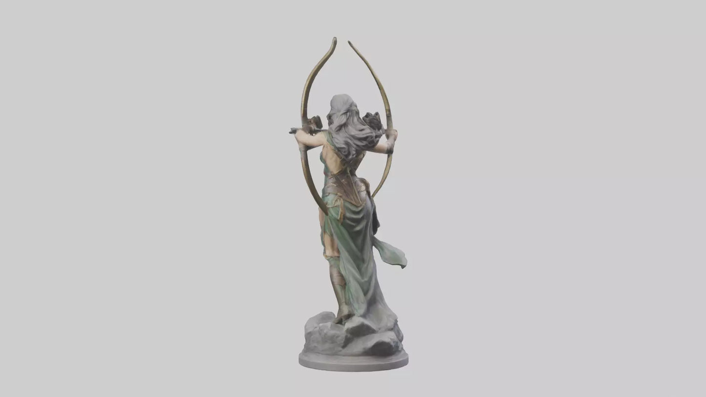 3D model Diana the Huntress statue model VR / AR / low-poly