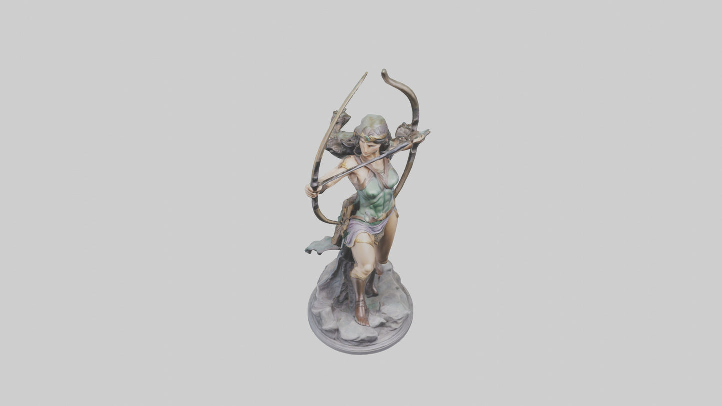 3D model Diana the Huntress statue model VR / AR / low-poly