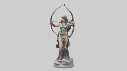 3D model Diana the Huntress statue model VR / AR / low-poly