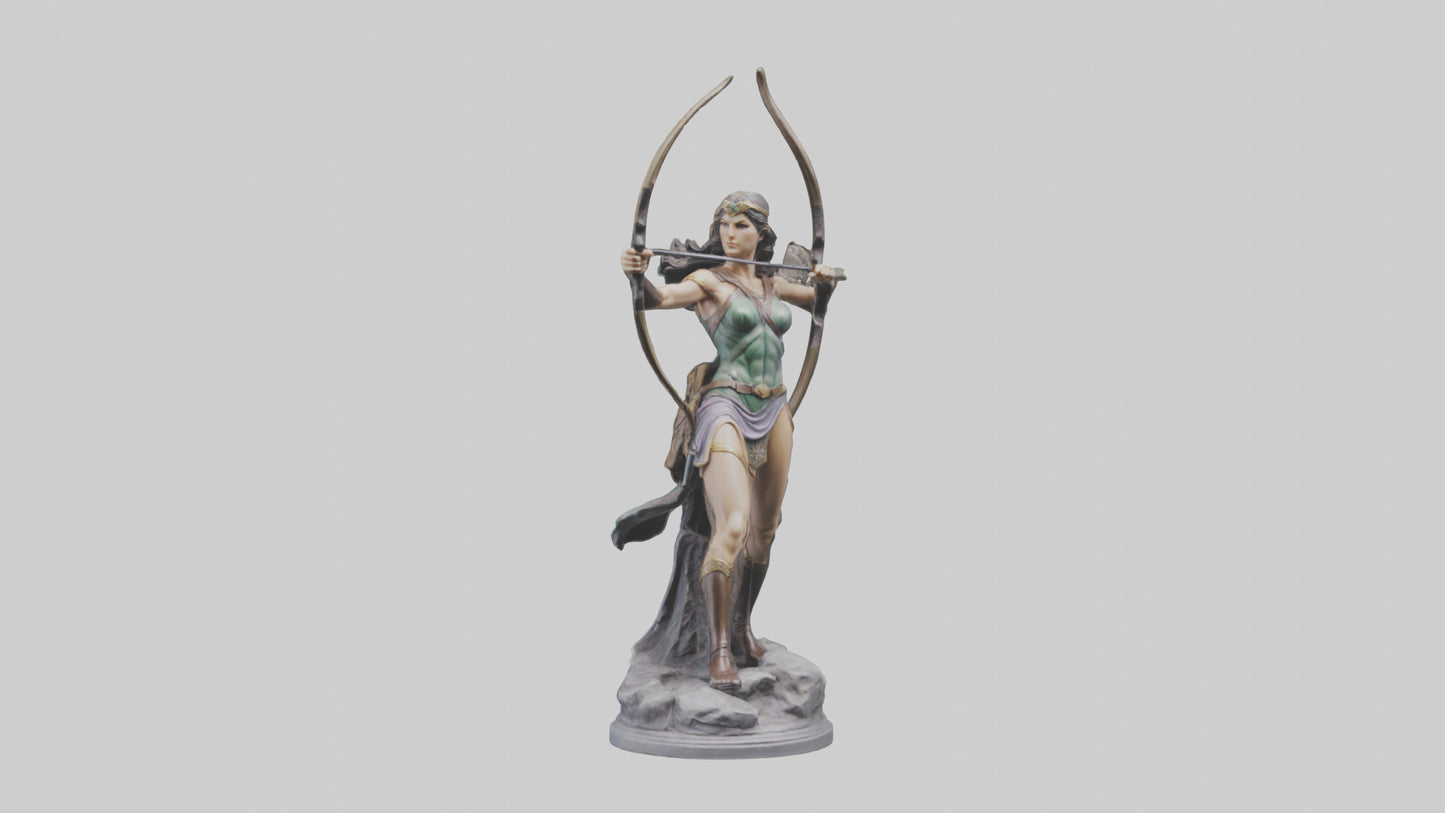 3D model Diana the Huntress statue model VR / AR / low-poly