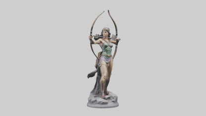 3D model Diana the Huntress statue model VR / AR / low-poly