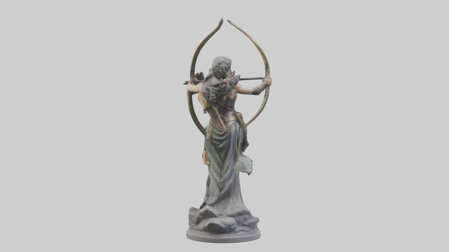 3D model Diana the Huntress statue model VR / AR / low-poly