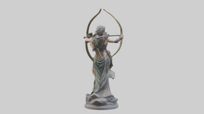 3D model Diana the Huntress statue model VR / AR / low-poly
