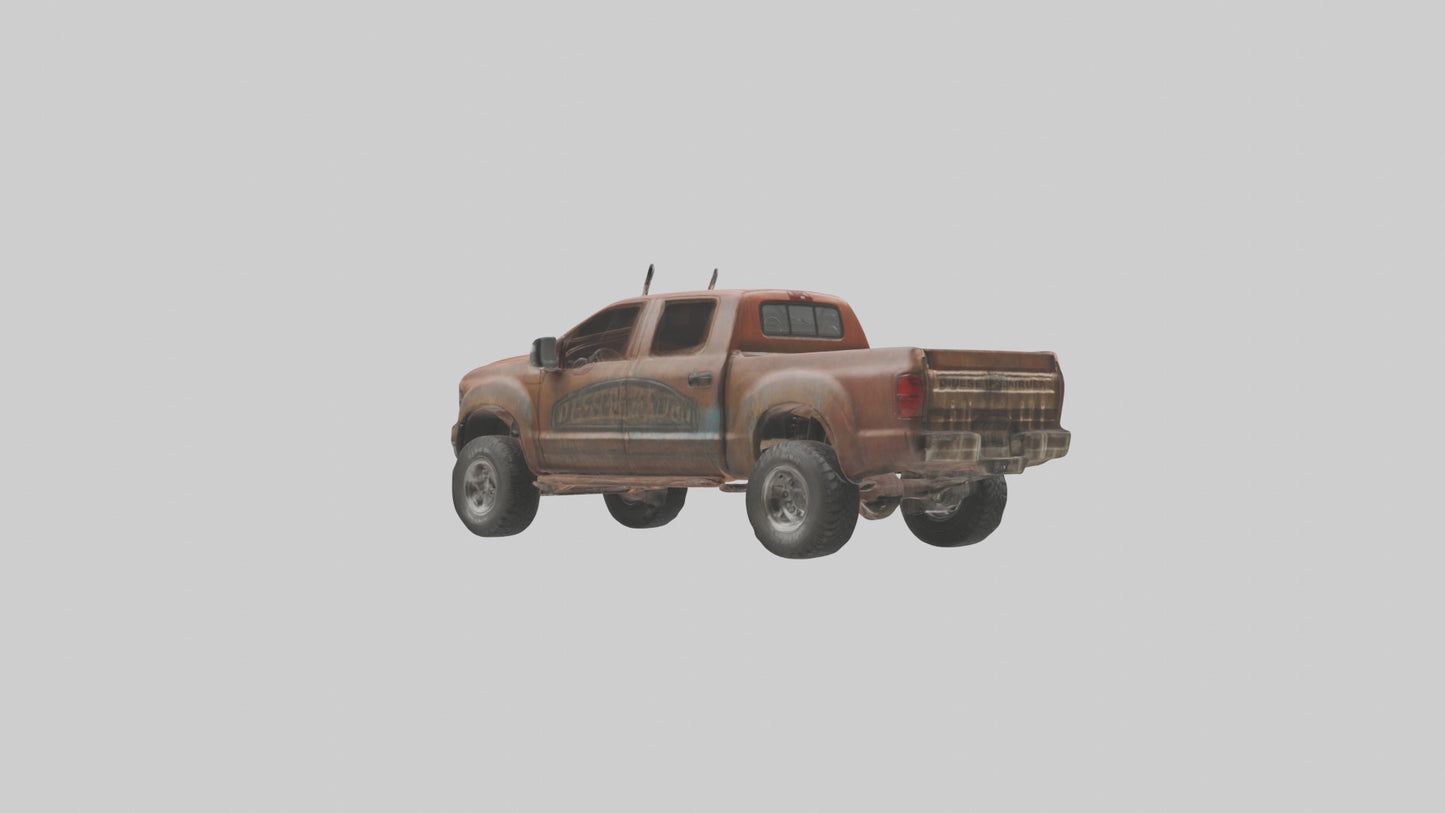 Dieselpowered Pickup Truck model VR / AR / low-poly