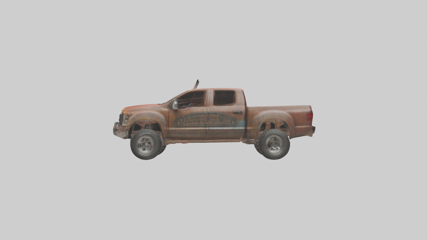Dieselpowered Pickup Truck model VR / AR / low-poly