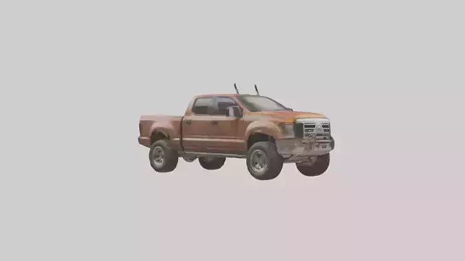 Dieselpowered Pickup Truck model VR / AR / low-poly