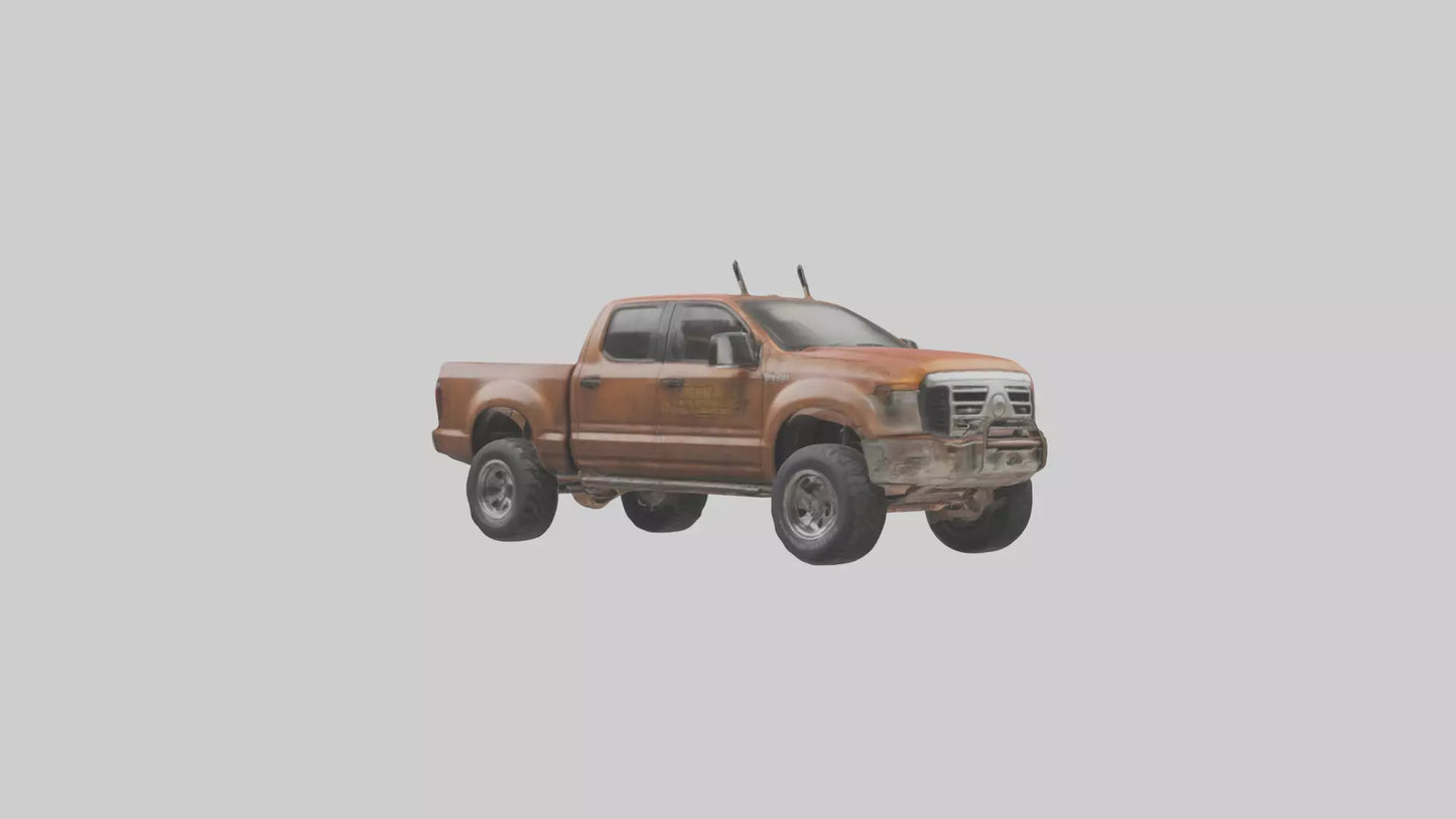 Dieselpowered Pickup Truck model VR / AR / low-poly