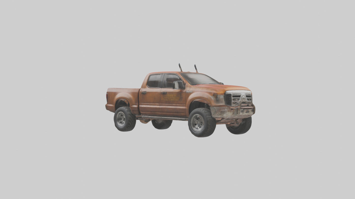 Dieselpowered Pickup Truck model VR / AR / low-poly