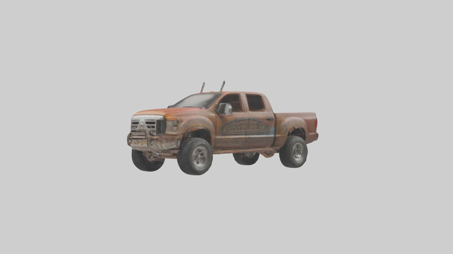 Dieselpowered Pickup Truck model VR / AR / low-poly