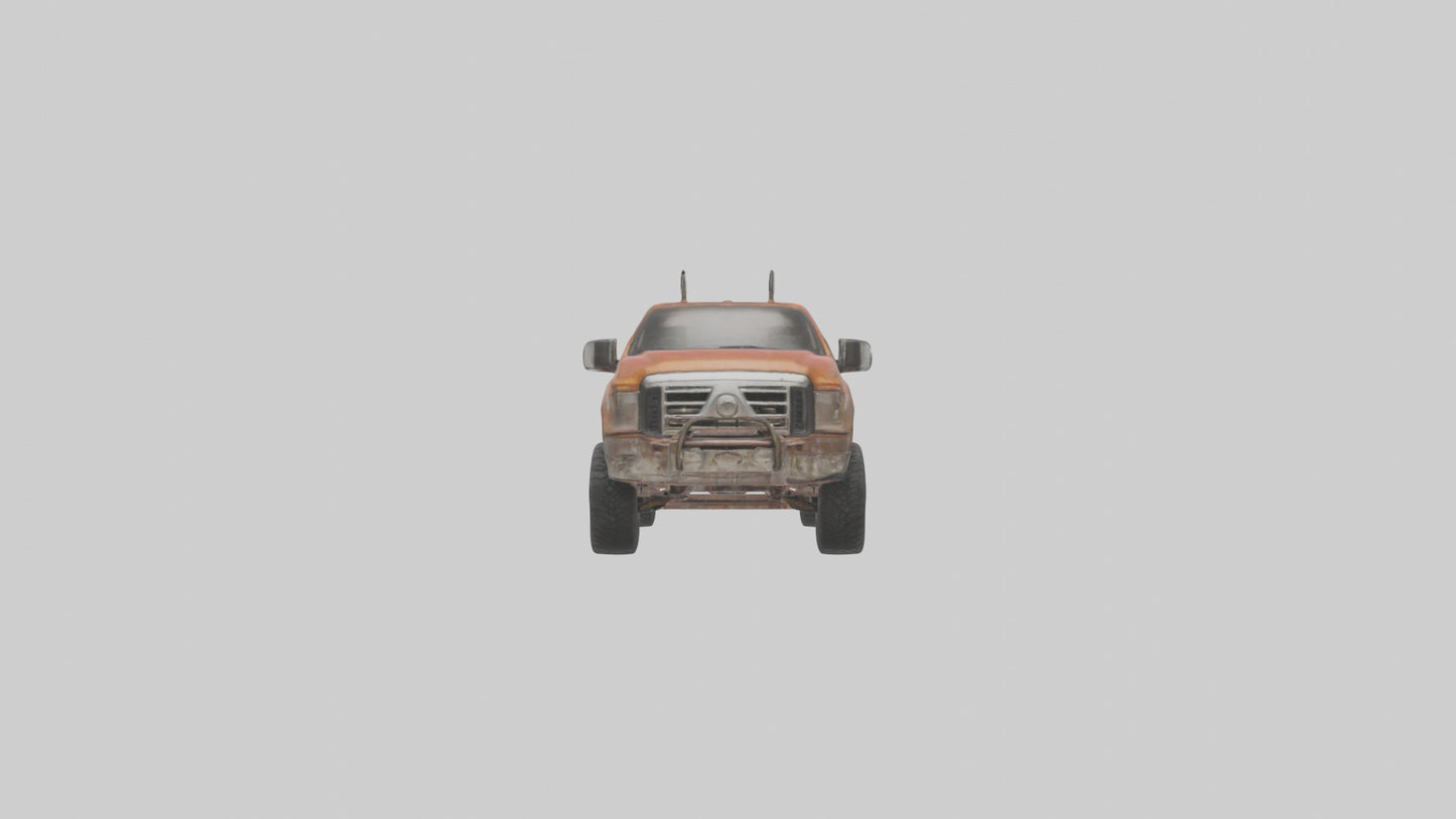 Dieselpowered Pickup Truck model VR / AR / low-poly