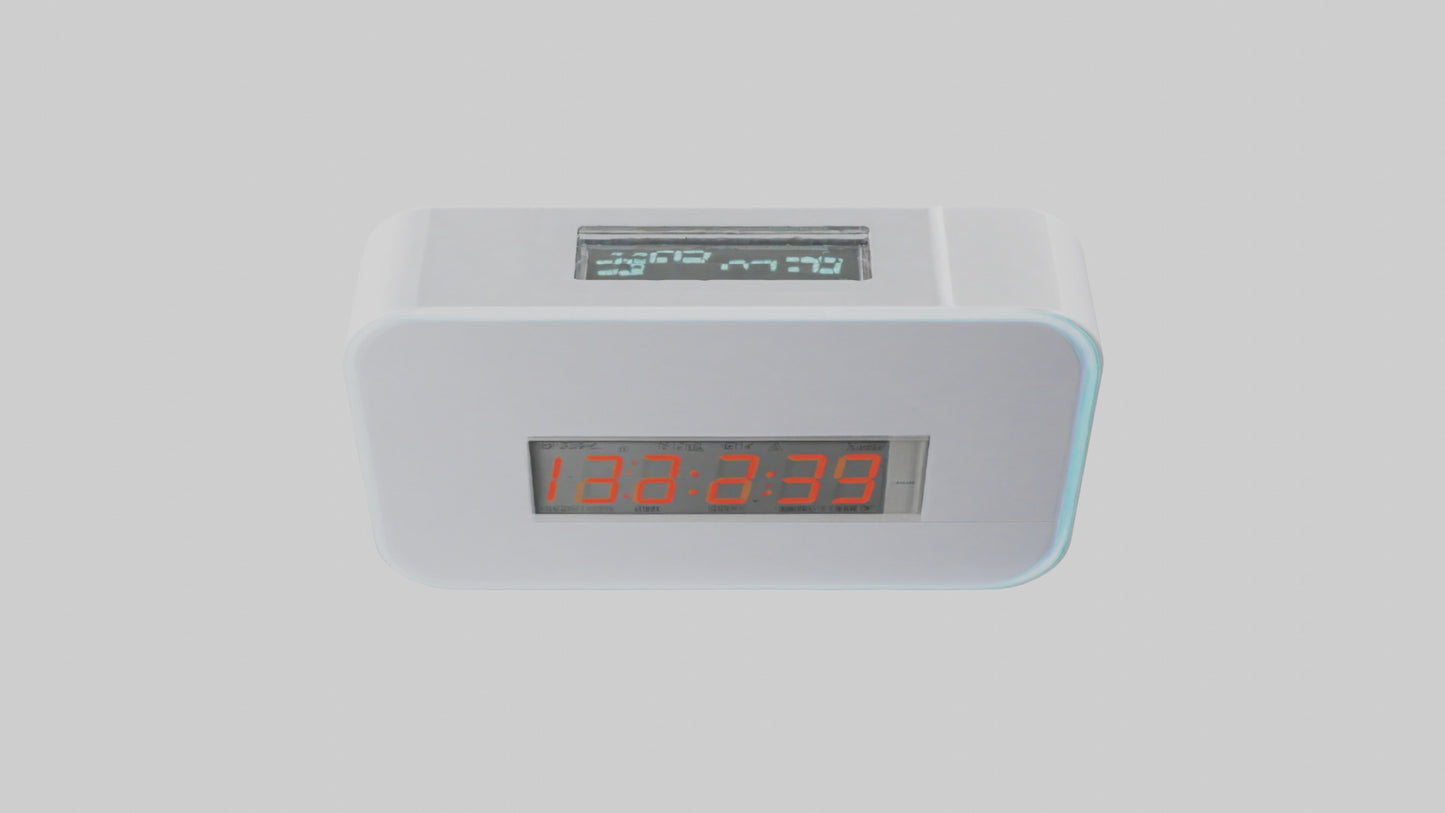3D model Digital Alarm Wall Clock model VR / AR / low-poly