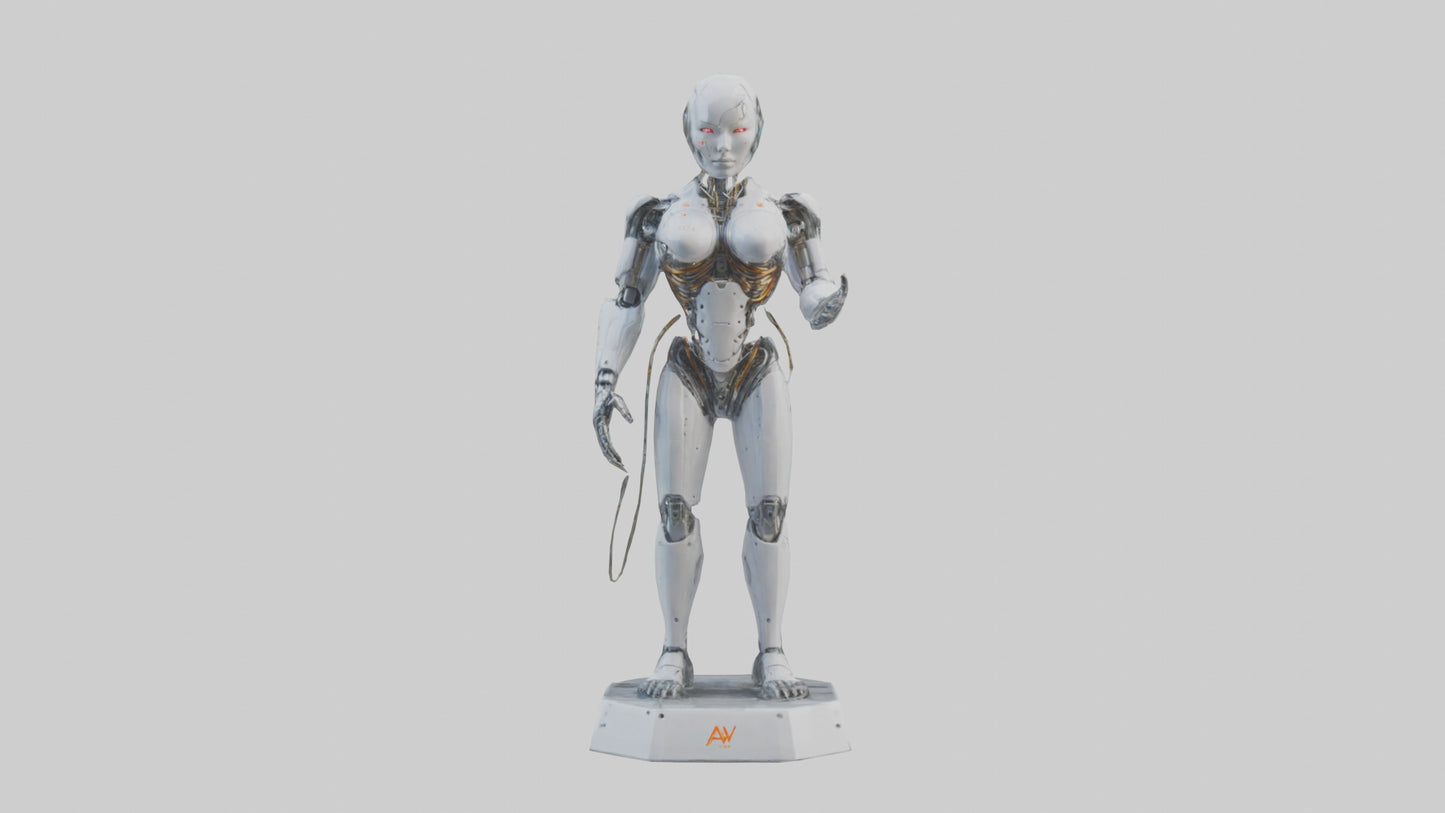 Digital Cyborg statue model VR / AR / low-poly