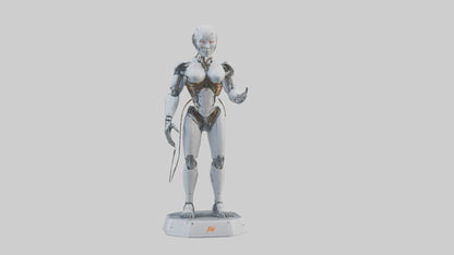 Digital Cyborg statue model VR / AR / low-poly
