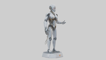Digital Cyborg statue model VR / AR / low-poly