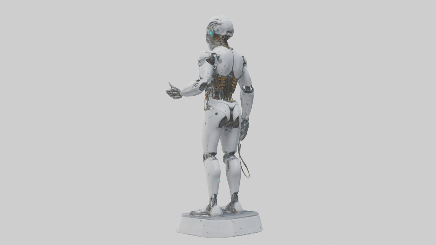 Digital Cyborg statue model VR / AR / low-poly