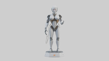 Digital Cyborg statue model VR / AR / low-poly