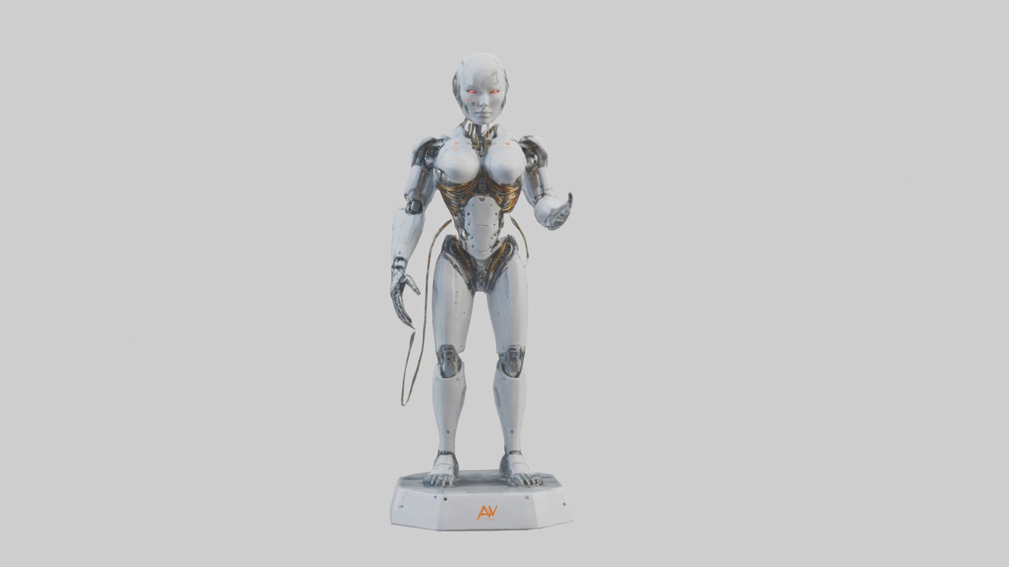 Digital Cyborg statue model VR / AR / low-poly