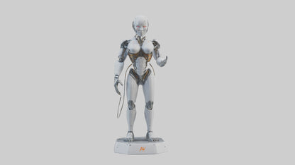 Digital Cyborg statue model VR / AR / low-poly