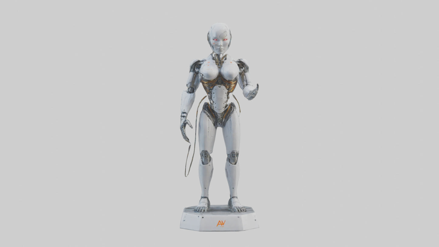 Digital Cyborg statue model VR / AR / low-poly