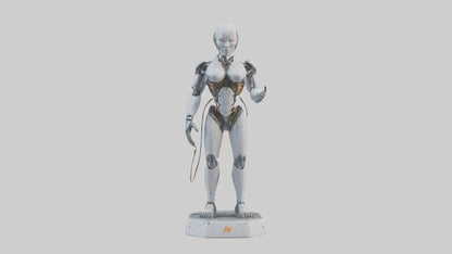 Digital Cyborg statue model VR / AR / low-poly