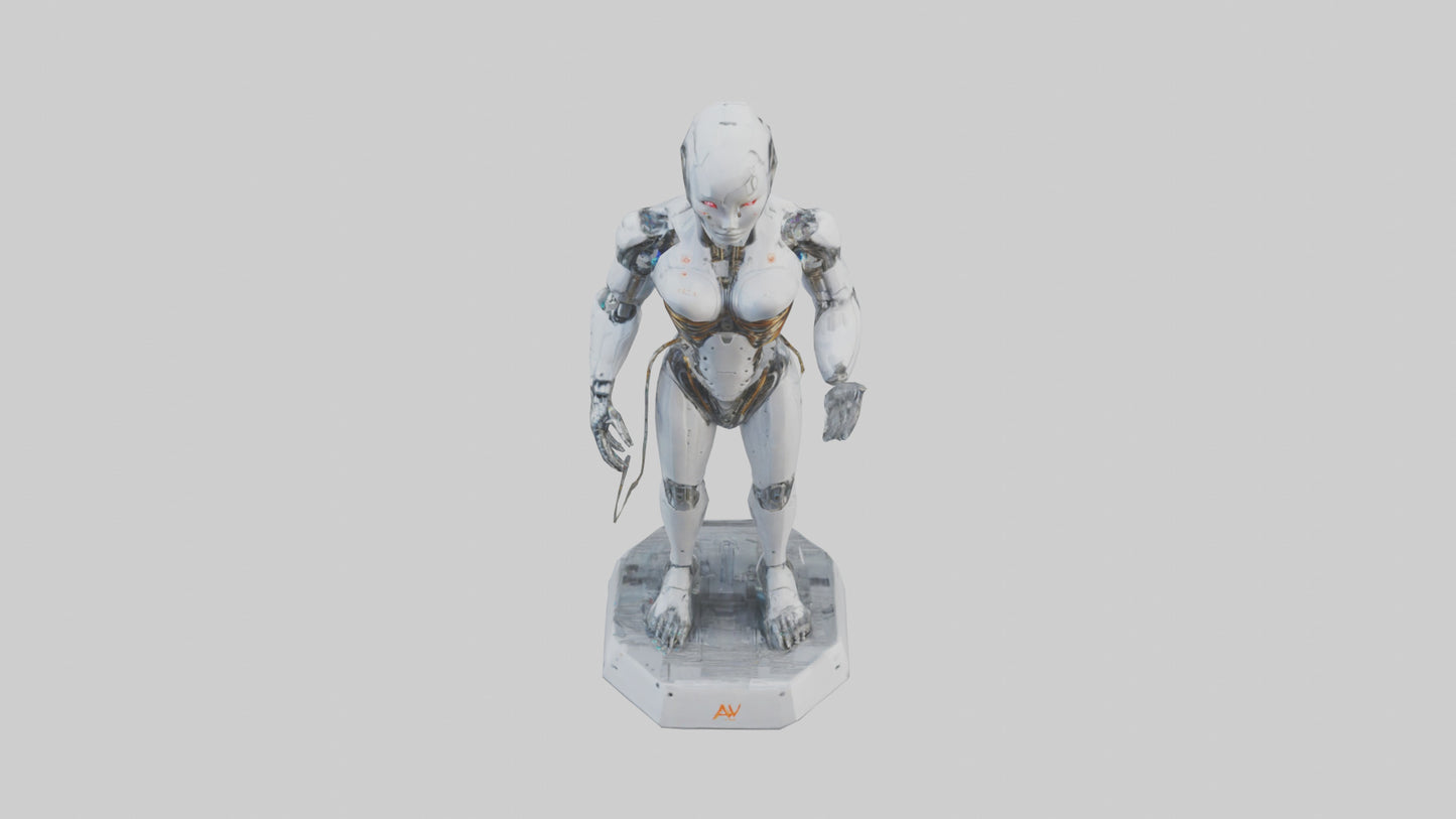 Digital Cyborg statue model VR / AR / low-poly