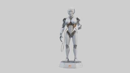 Digital Cyborg statue model VR / AR / low-poly