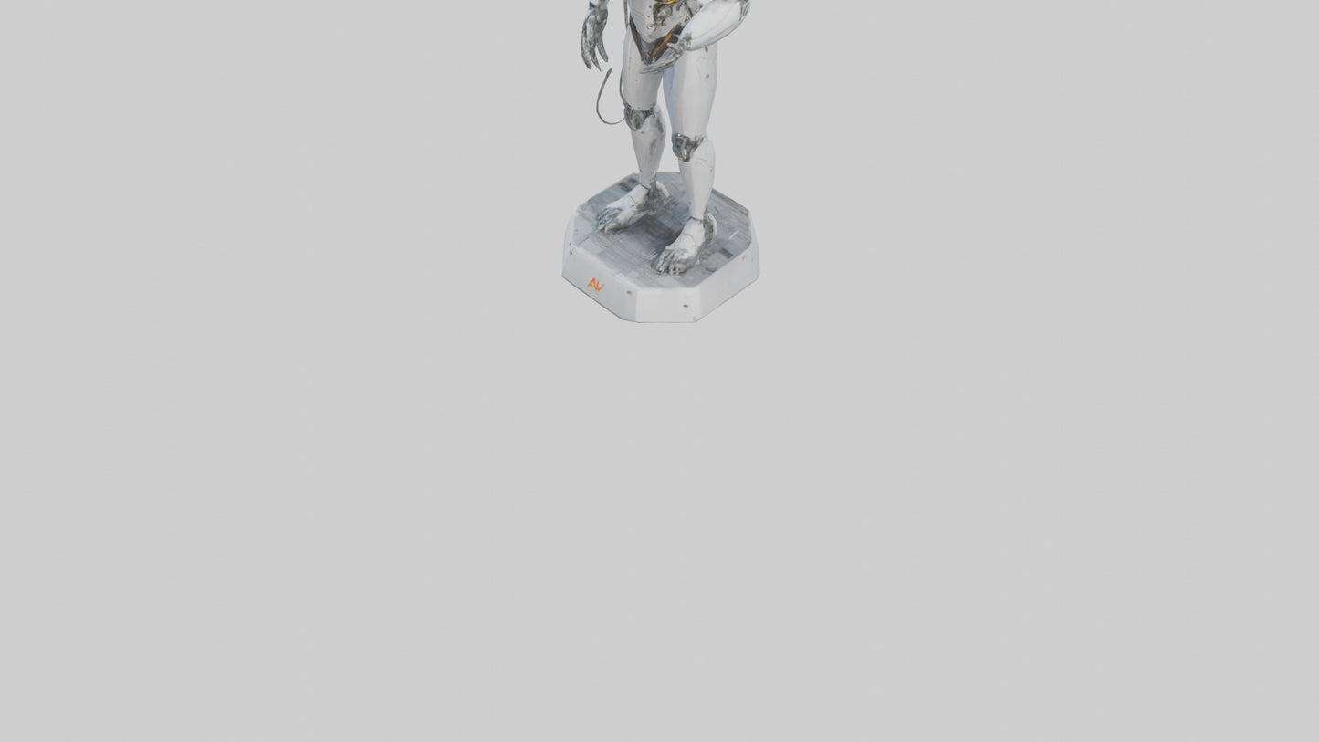 Digital Cyborg statue model VR / AR / low-poly