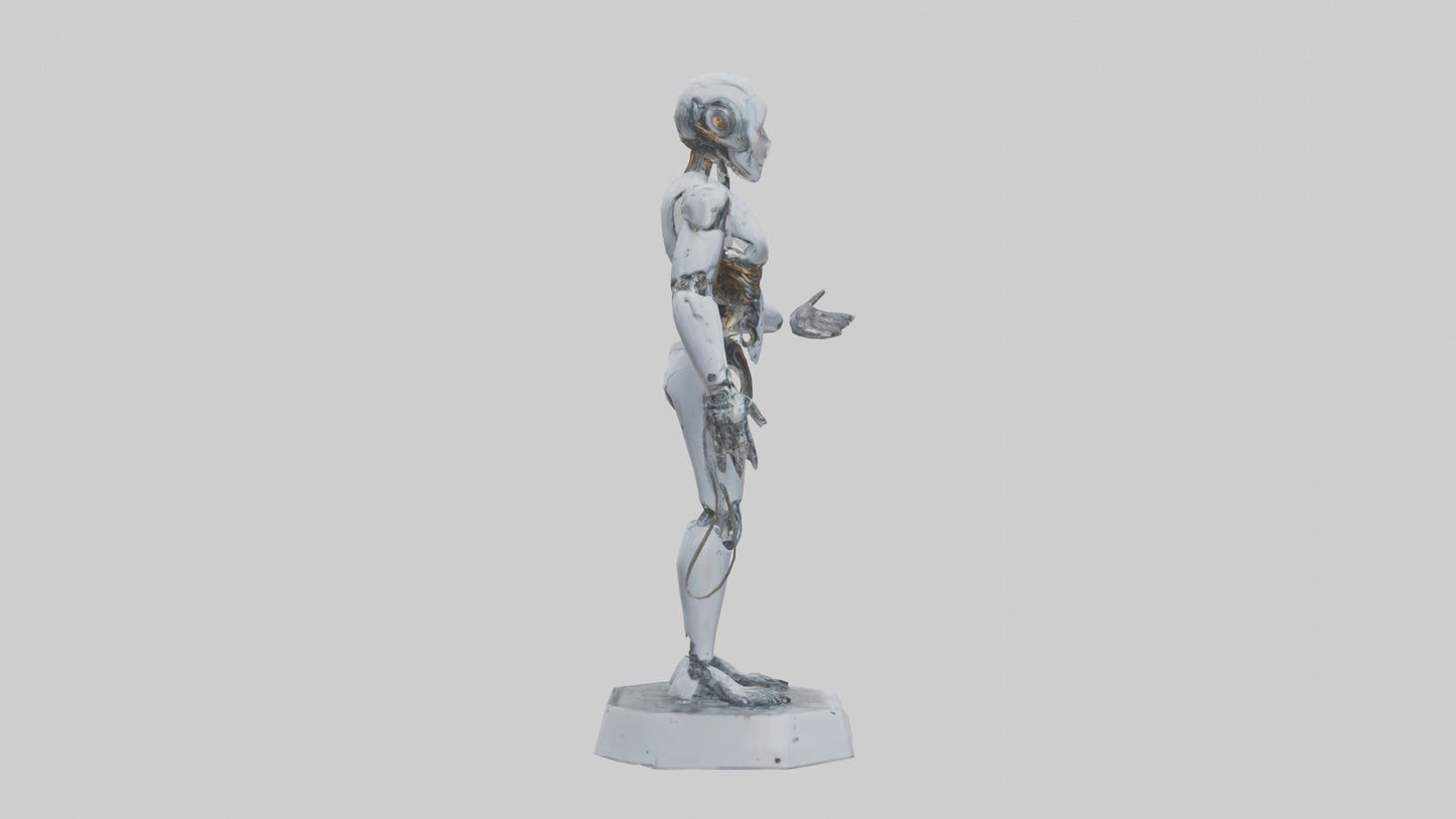 Digital Cyborg statue model VR / AR / low-poly