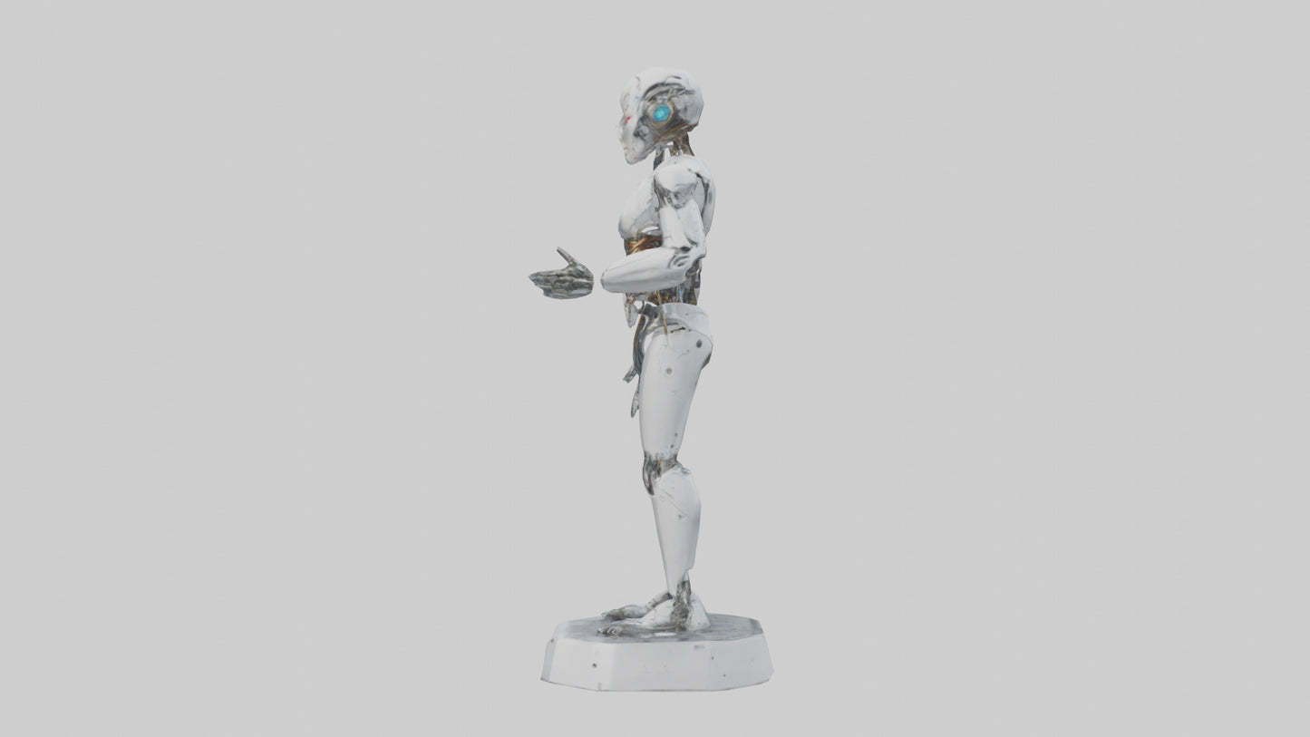 Digital Cyborg statue model VR / AR / low-poly