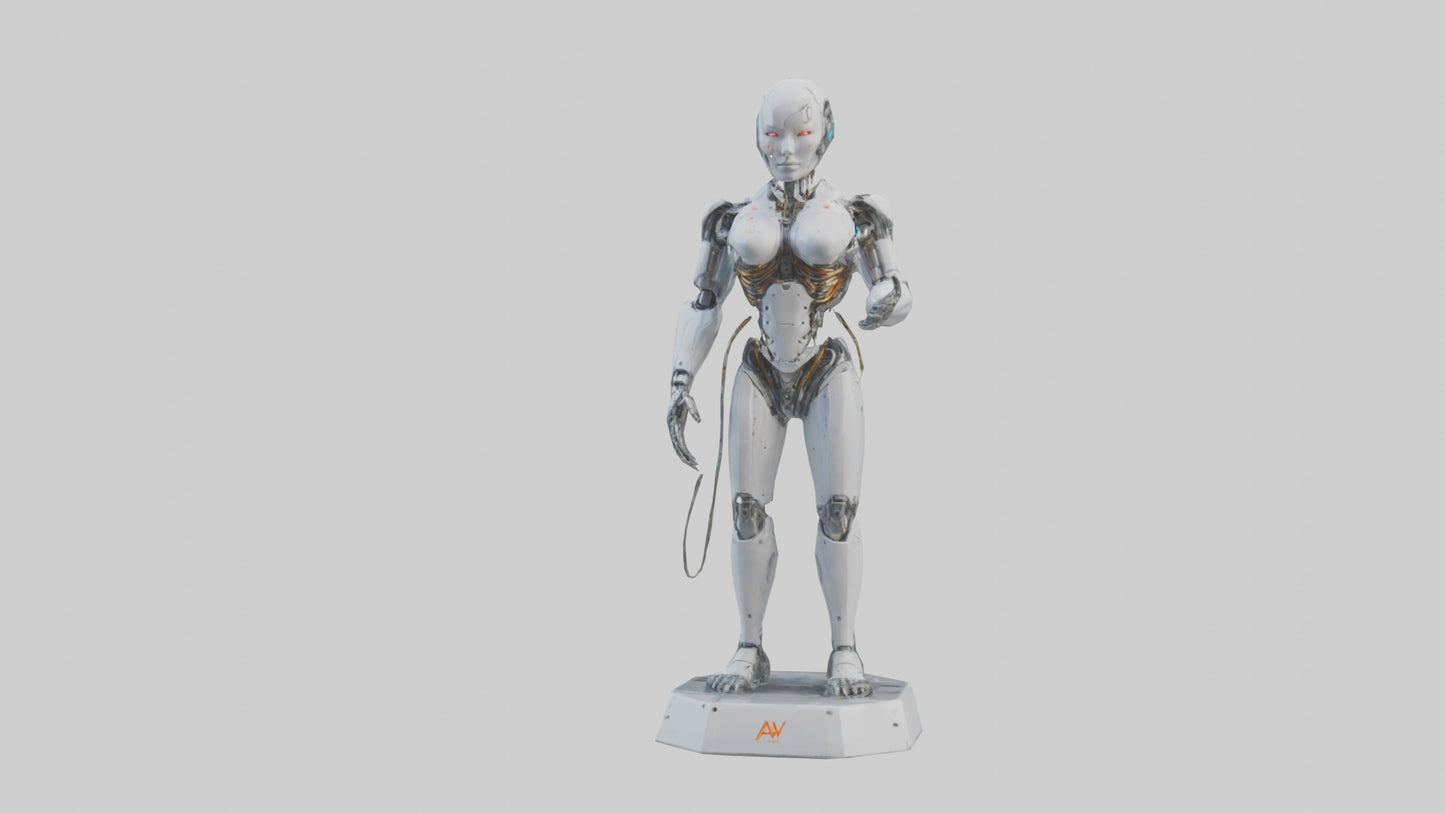 Digital Cyborg statue model VR / AR / low-poly