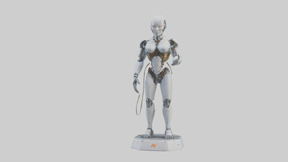 Digital Cyborg statue model VR / AR / low-poly