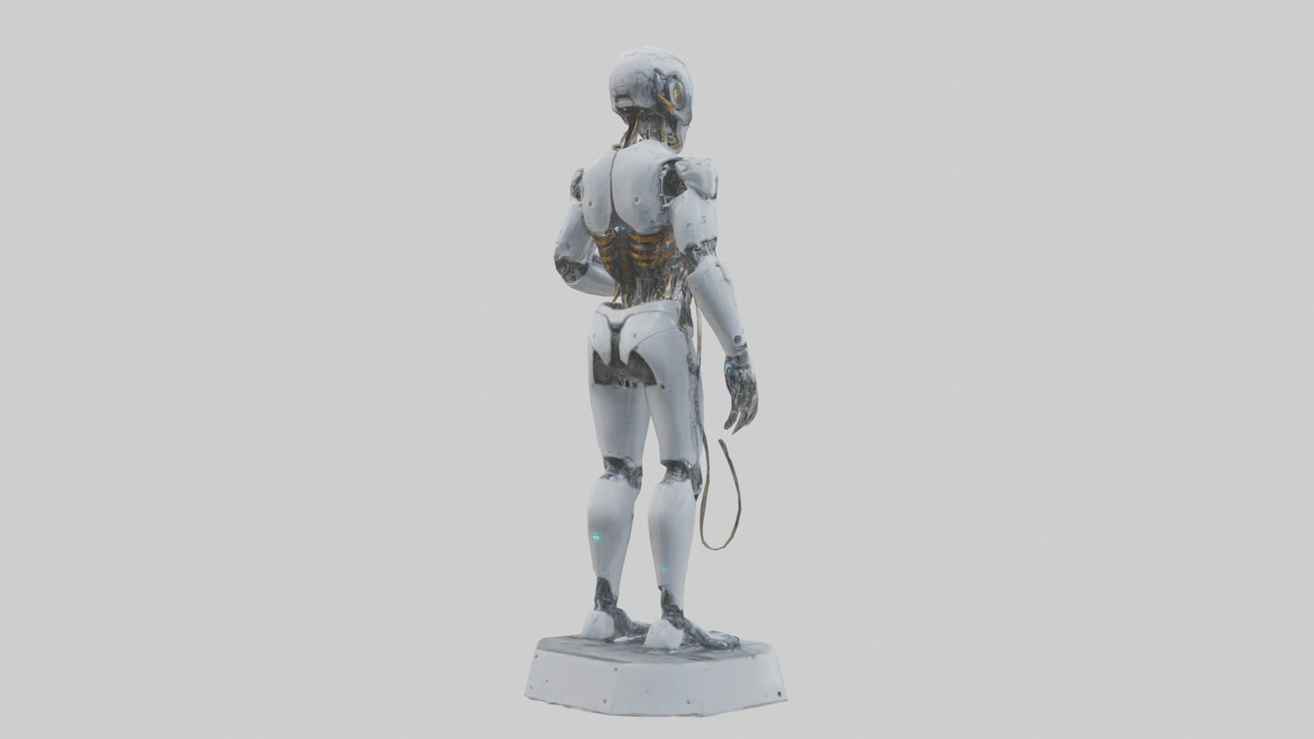 Digital Cyborg statue model VR / AR / low-poly