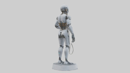 Digital Cyborg statue model VR / AR / low-poly