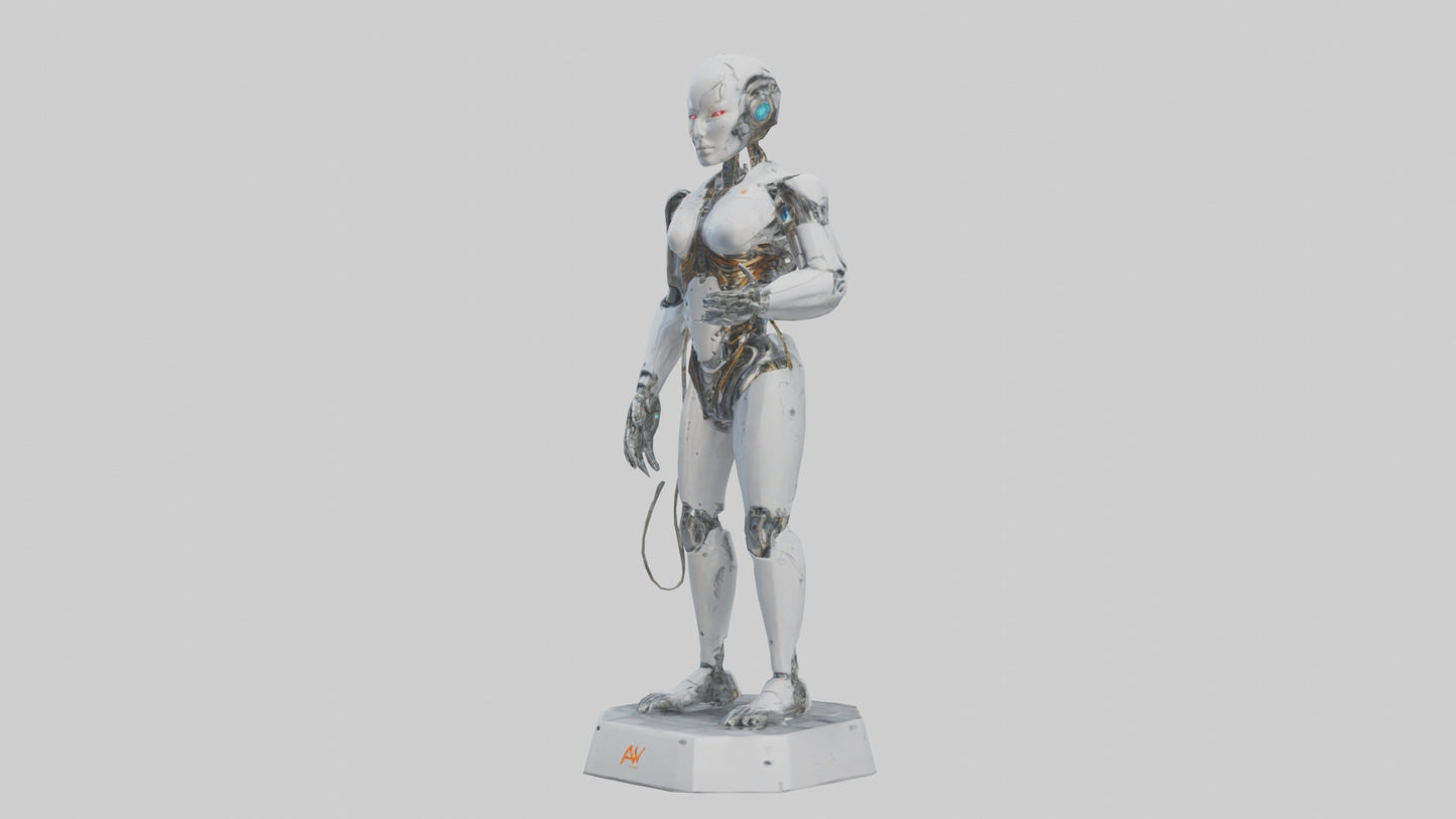 Digital Cyborg statue model VR / AR / low-poly