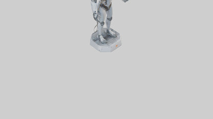 Digital Cyborg statue model VR / AR / low-poly