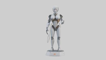 Digital Cyborg statue model VR / AR / low-poly