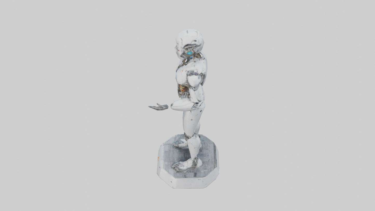 Digital Cyborg statue model VR / AR / low-poly
