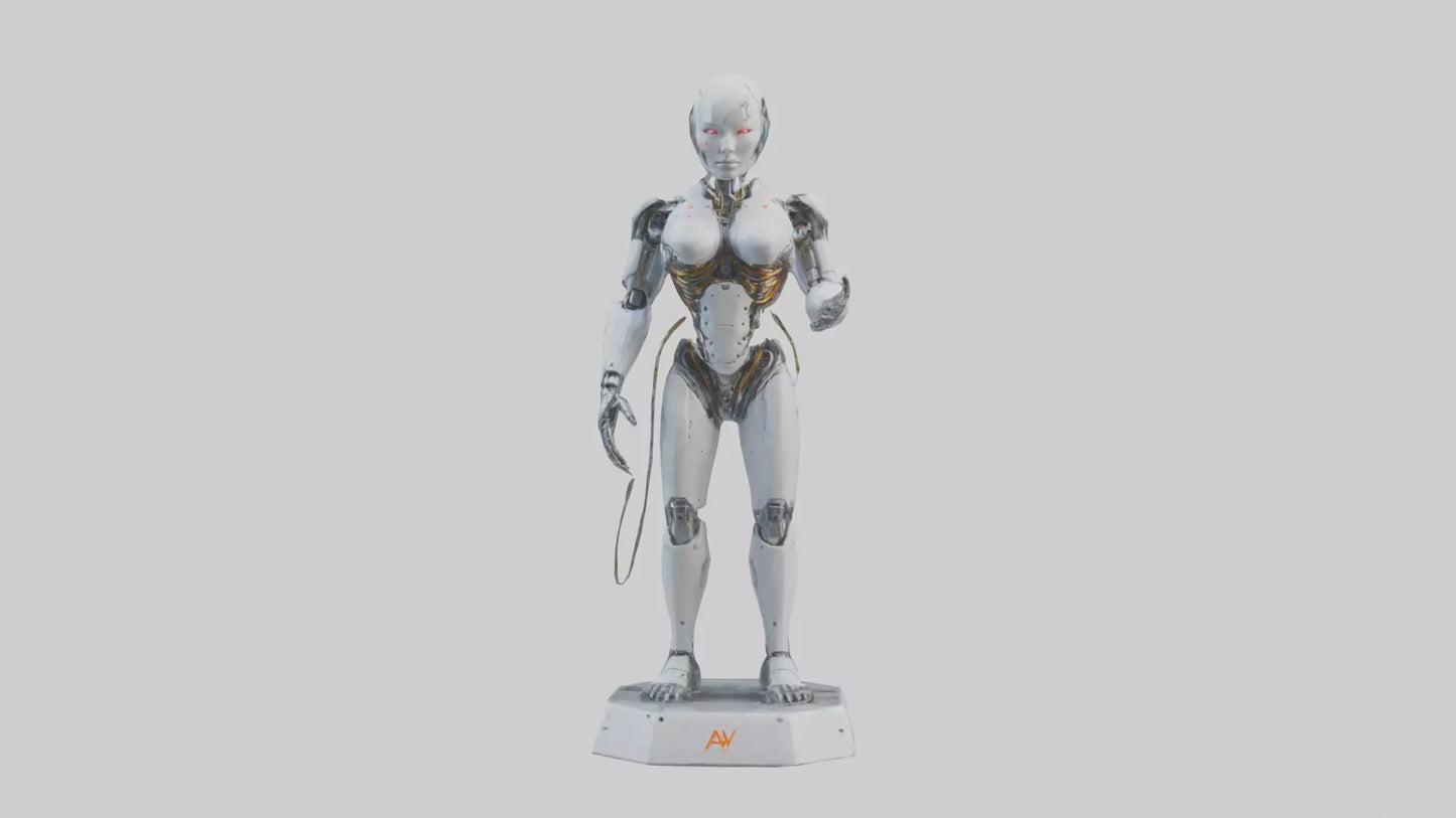 Digital Cyborg statue model VR / AR / low-poly