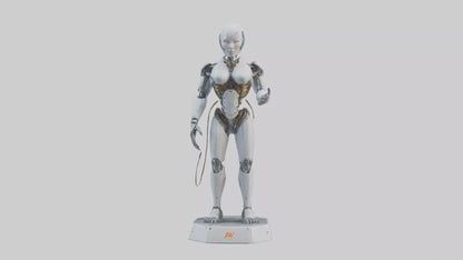 Digital Cyborg statue model VR / AR / low-poly