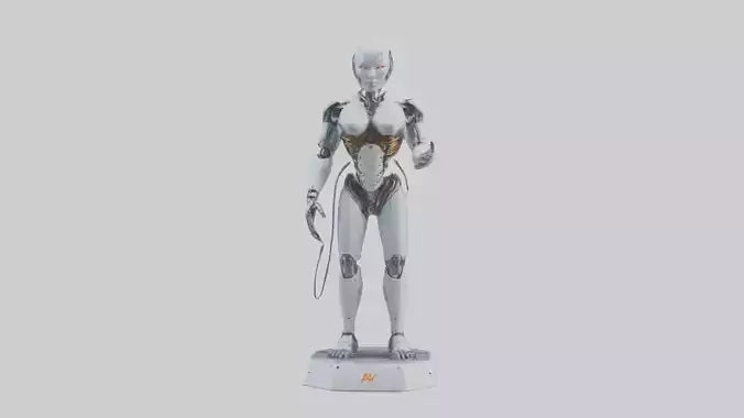 Digital Cyborg statue model VR / AR / low-poly
