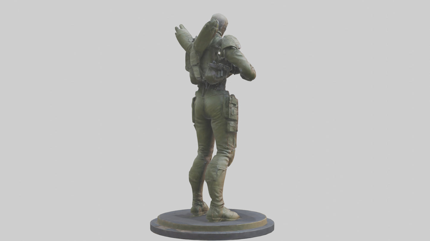 Digital Hunter statue model 3D model