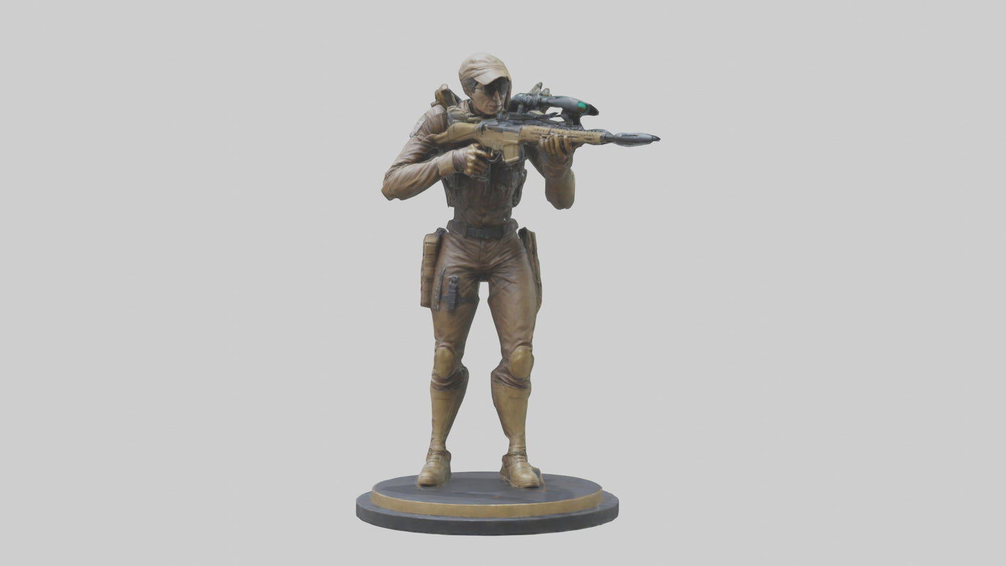 Digital Hunter statue model 3D model